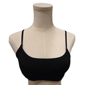 Quince Organic Cotton Black Bralette Medium